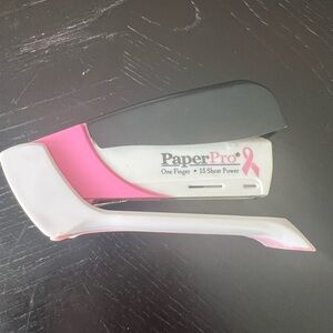 PaperPro Pink and Black Stapler one finger 15 sheet power EUC